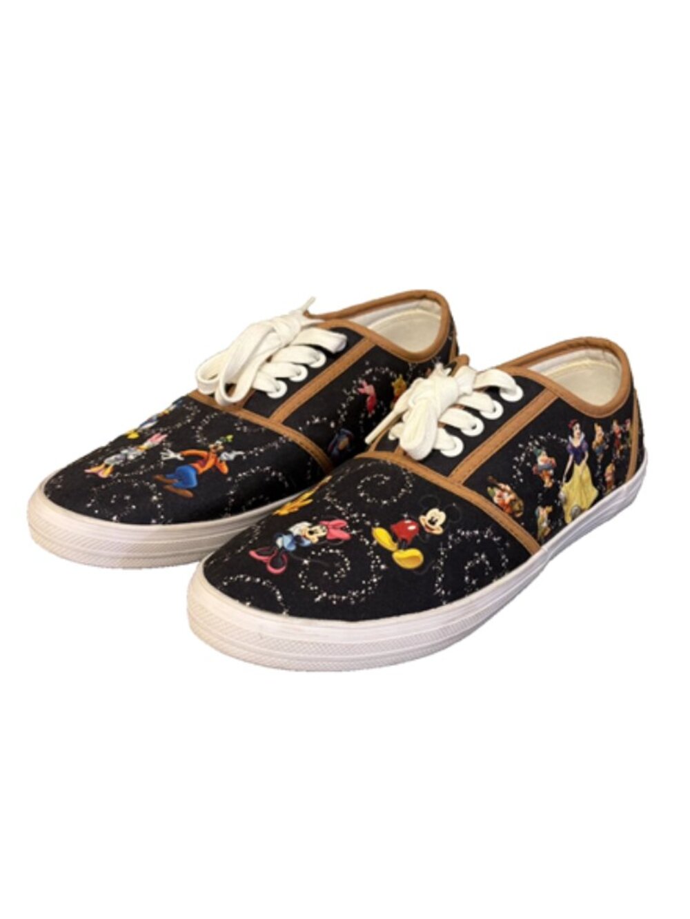 The Bradford Exchange Disney Magic Canvas Sneakers Mickey Minnie Womens Size 8.5